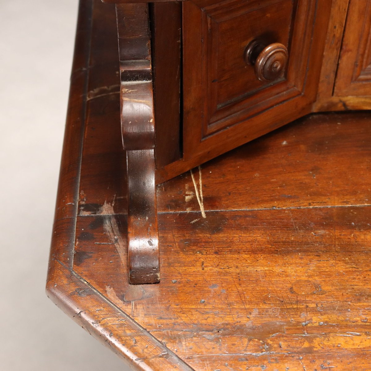 Antique Cupboard Walnut 6 Drawers With Upper Part XIX Century-photo-6