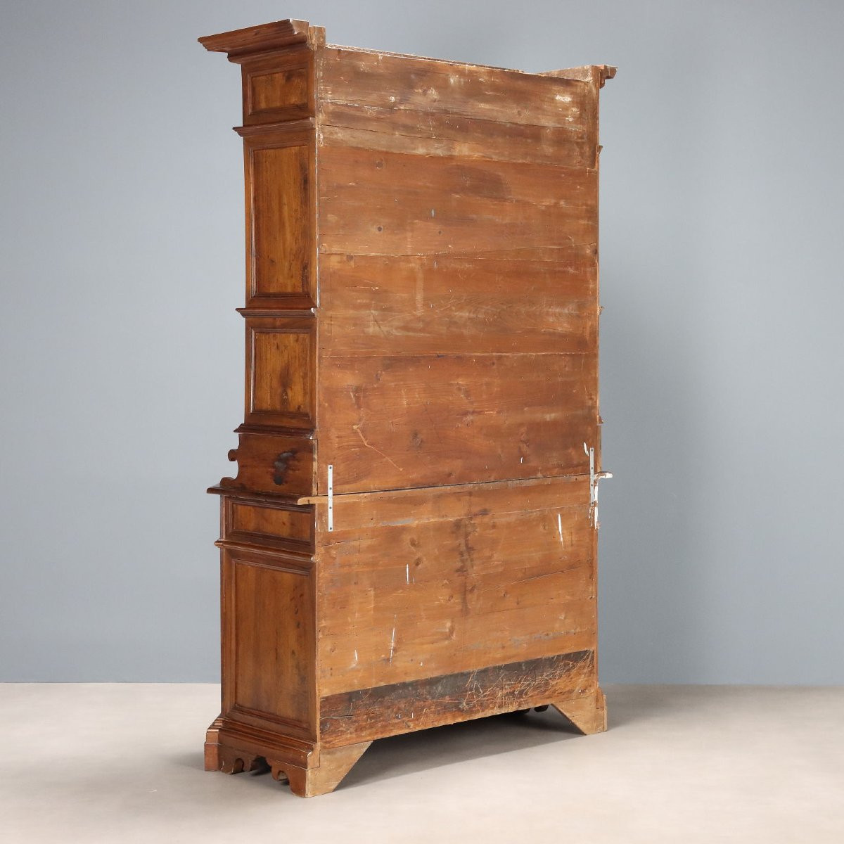 Antique Cupboard Walnut 6 Drawers With Upper Part XIX Century-photo-7