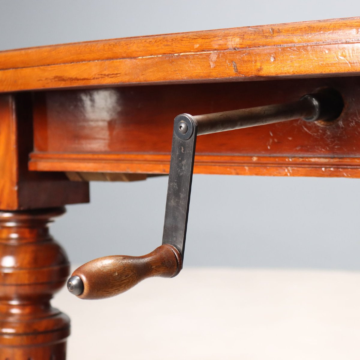 Table Extensible Ancienne Acajou Laiton Royaume-Uni XIXe Siècle-photo-4