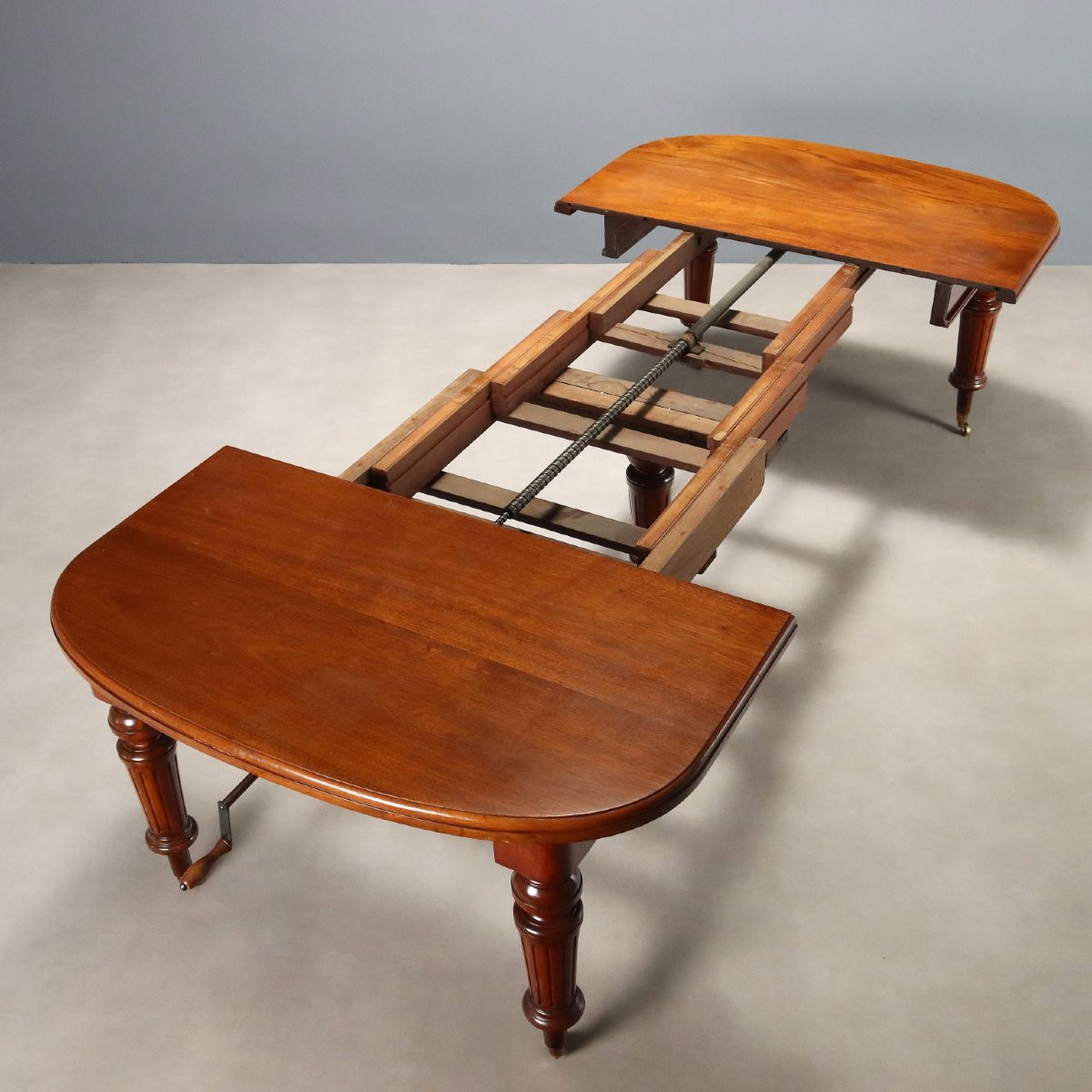 Table Extensible Ancienne Acajou Laiton Royaume-Uni XIXe Siècle-photo-2