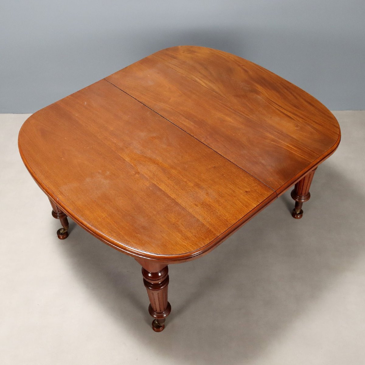Table Extensible Ancienne Acajou Laiton Royaume-Uni XIXe Siècle-photo-3