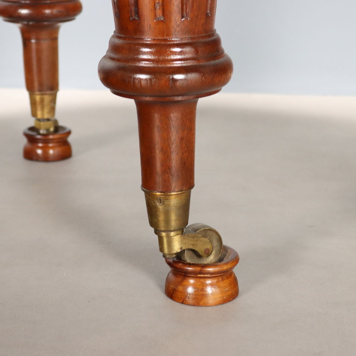 Table Extensible Ancienne Acajou Laiton Royaume-Uni XIXe Siècle-photo-5