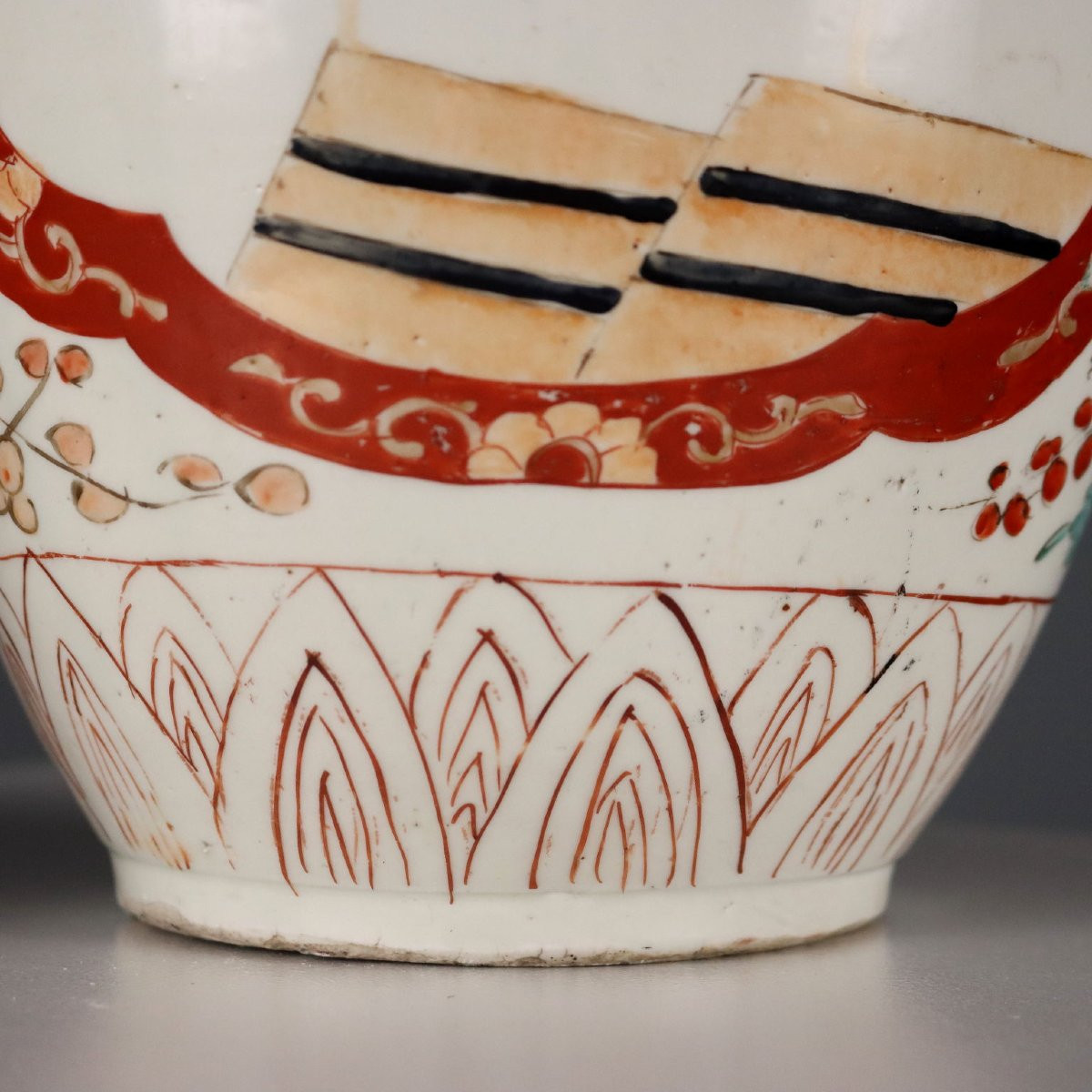 Vases Ancien Porcelaine en Forme de Trompette Taisho 1910-1920-photo-2