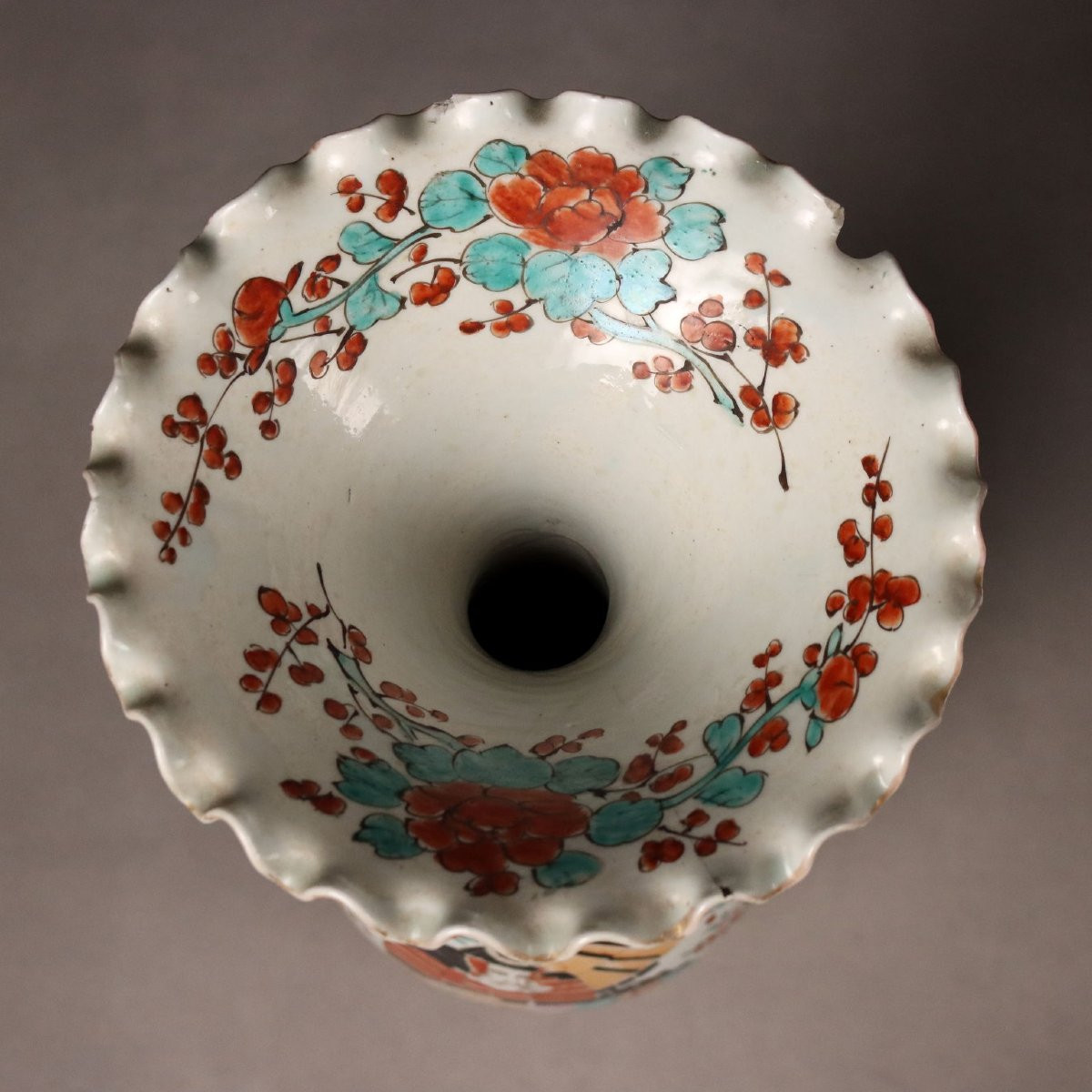 Vases Ancien Porcelaine en Forme de Trompette Taisho 1910-1920-photo-5