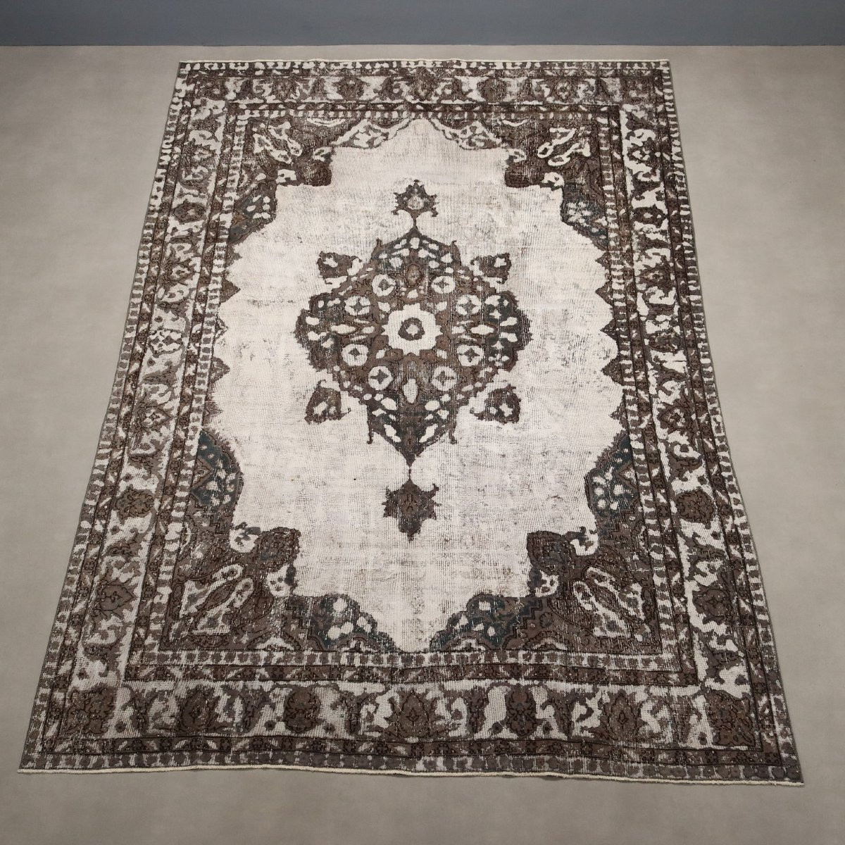 Tapis Ancien Coton Laine Noeud Fin Turquie 350 x 240 cm-photo-3