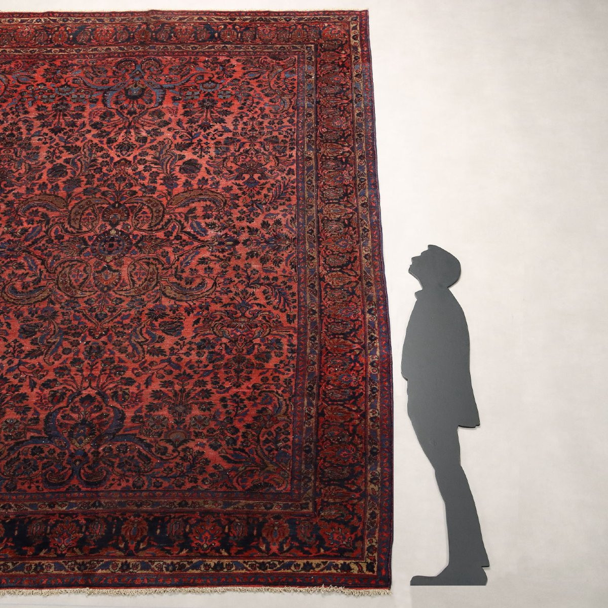 Tapis Ancien Asiatique Coton Laine Noeud Gros 360 x 270 cm-photo-2