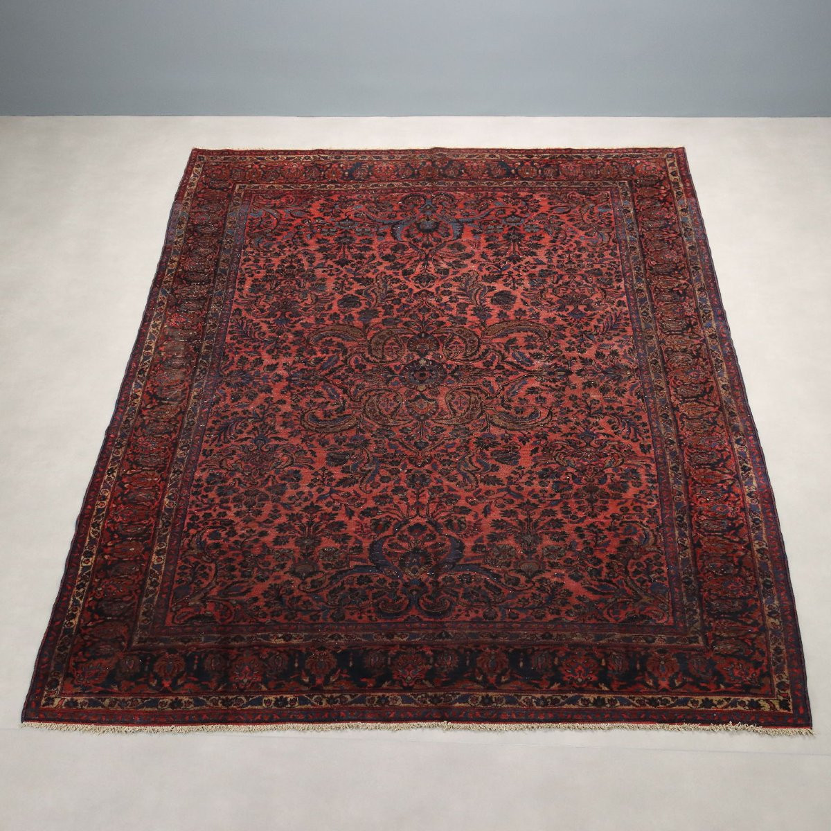 Tapis Ancien Asiatique Coton Laine Noeud Gros 360 x 270 cm-photo-3