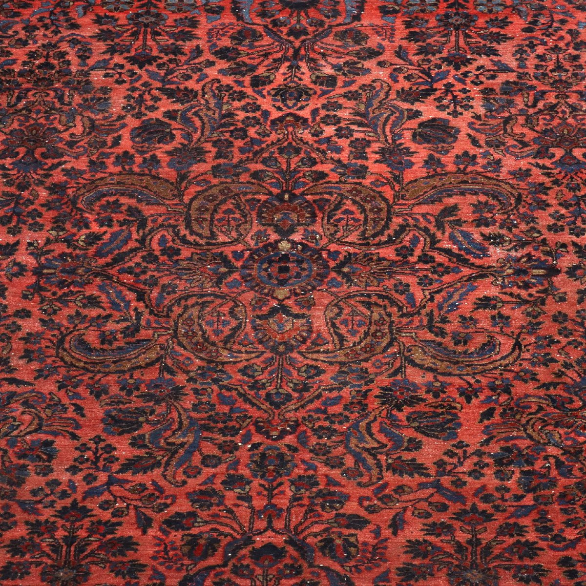 Tapis Ancien Asiatique Coton Laine Noeud Gros 360 x 270 cm-photo-1