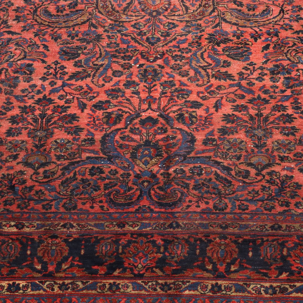 Tapis Ancien Asiatique Coton Laine Noeud Gros 360 x 270 cm-photo-2
