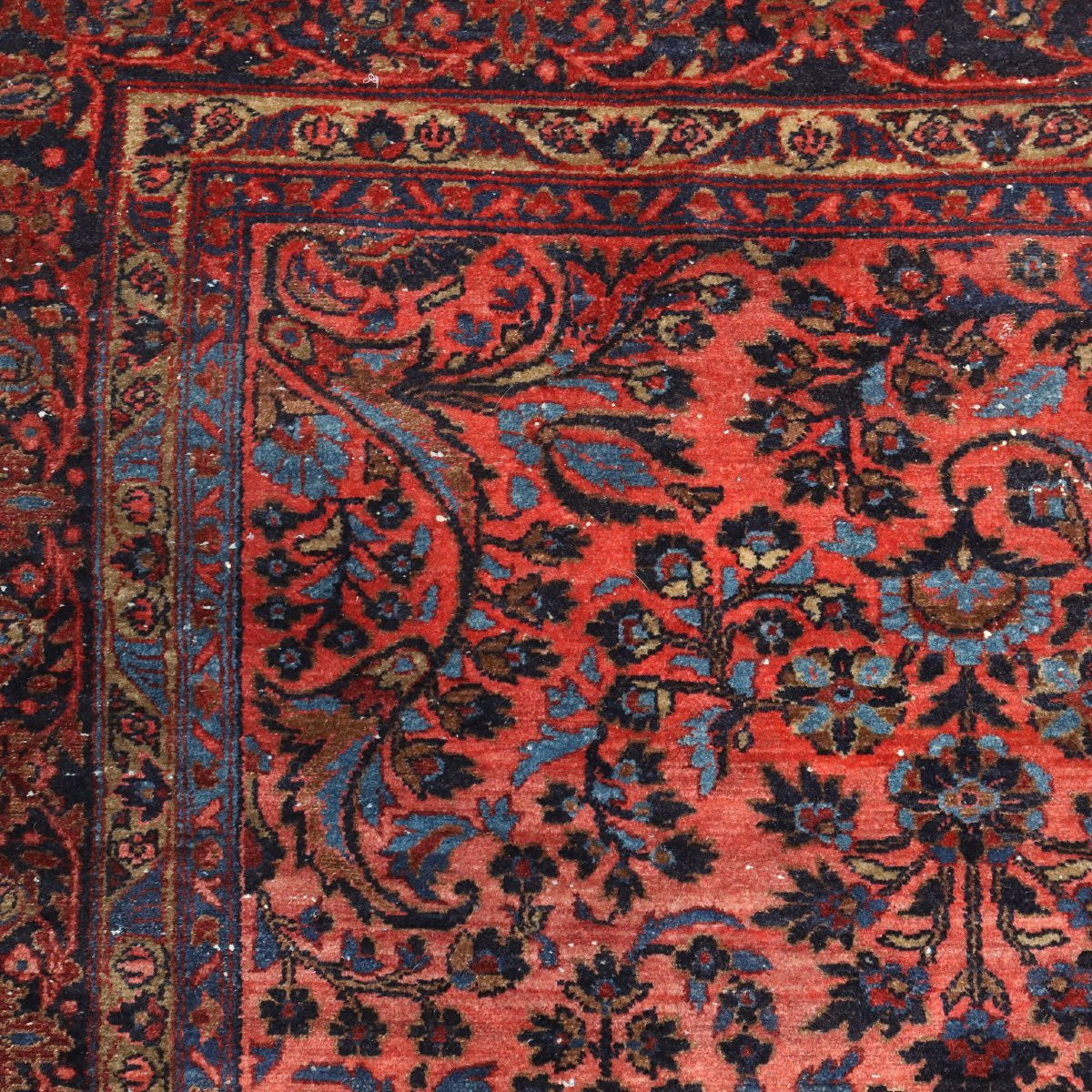 Tapis Ancien Asiatique Coton Laine Noeud Gros 360 x 270 cm-photo-3