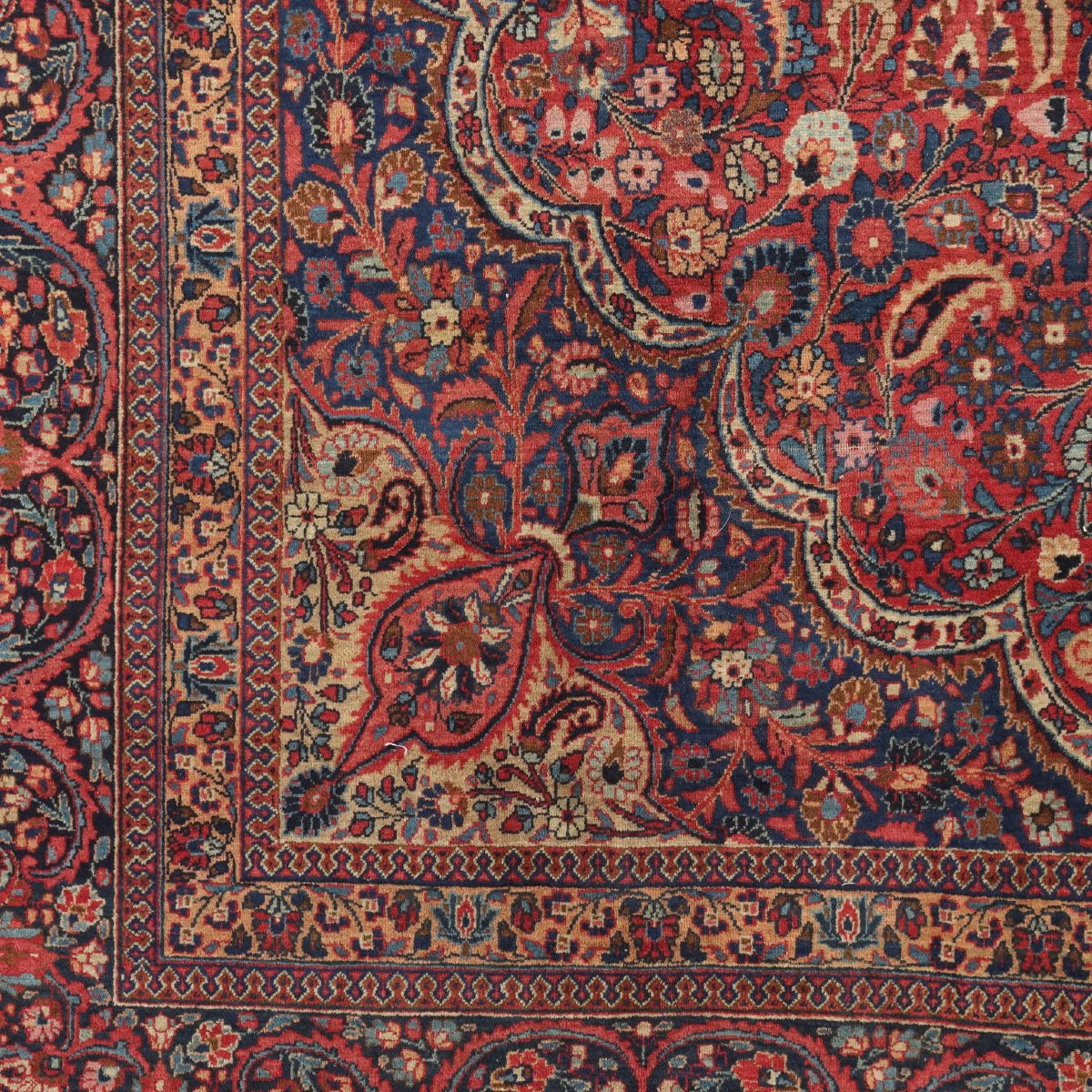 Antique Asian Carpet Cotton Wool Extra-thin Knot 124 X 85 In-photo-1