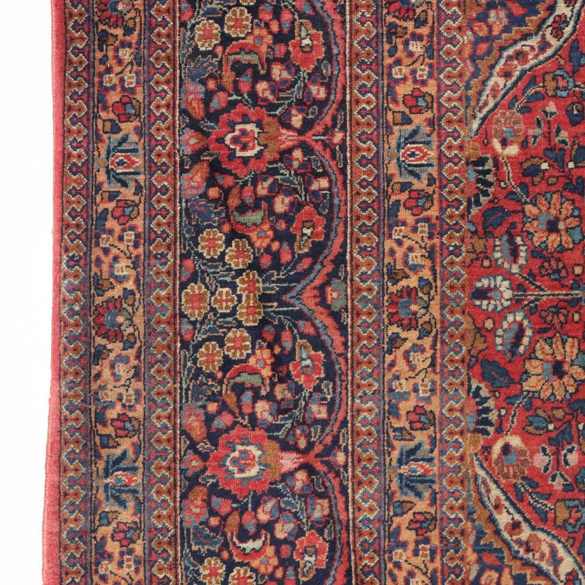 Antique Asian Carpet Cotton Wool Extra-thin Knot 124 X 85 In-photo-2