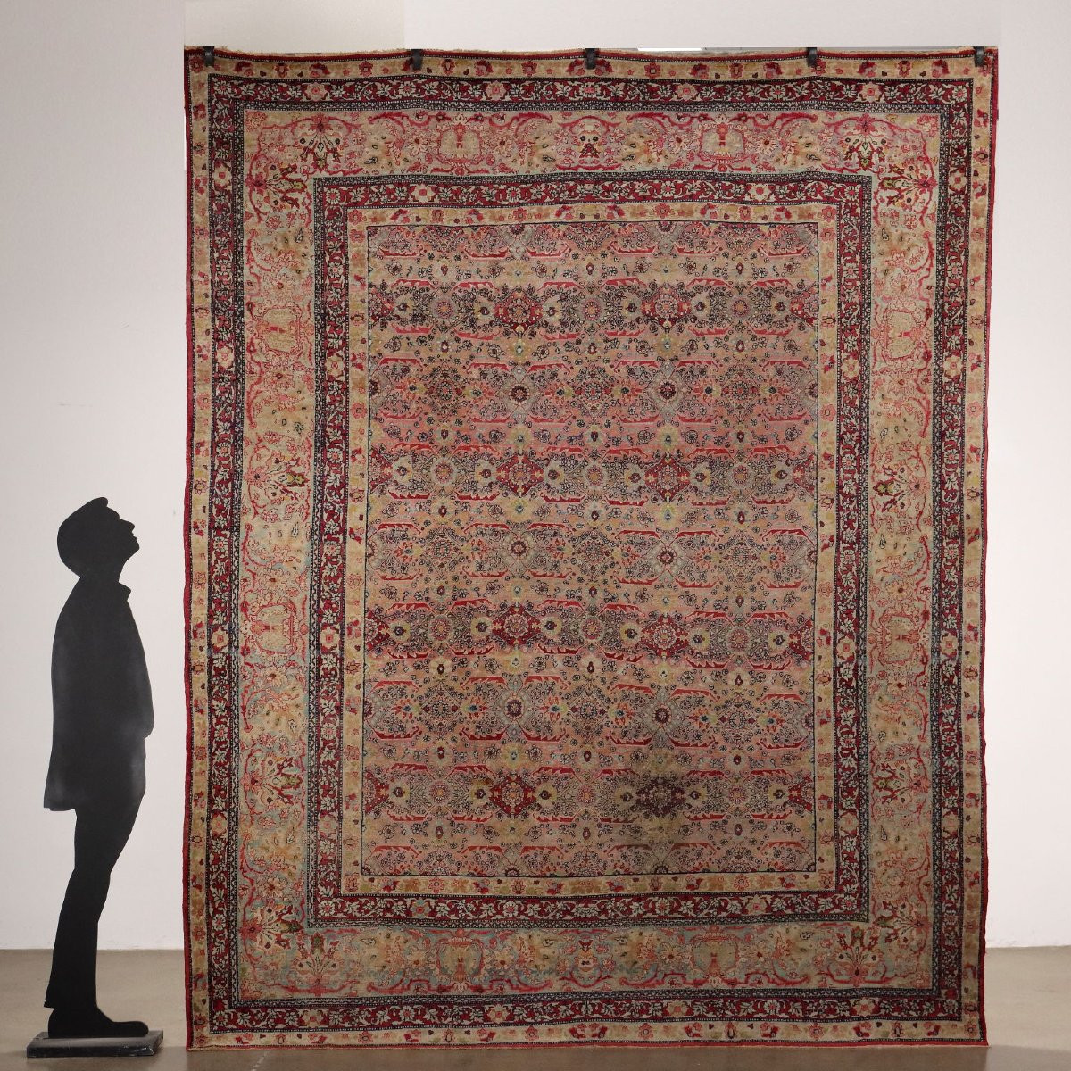 Antique Asian Carpet Cotton Wool Thin Knot 130 X 102 In-photo-2