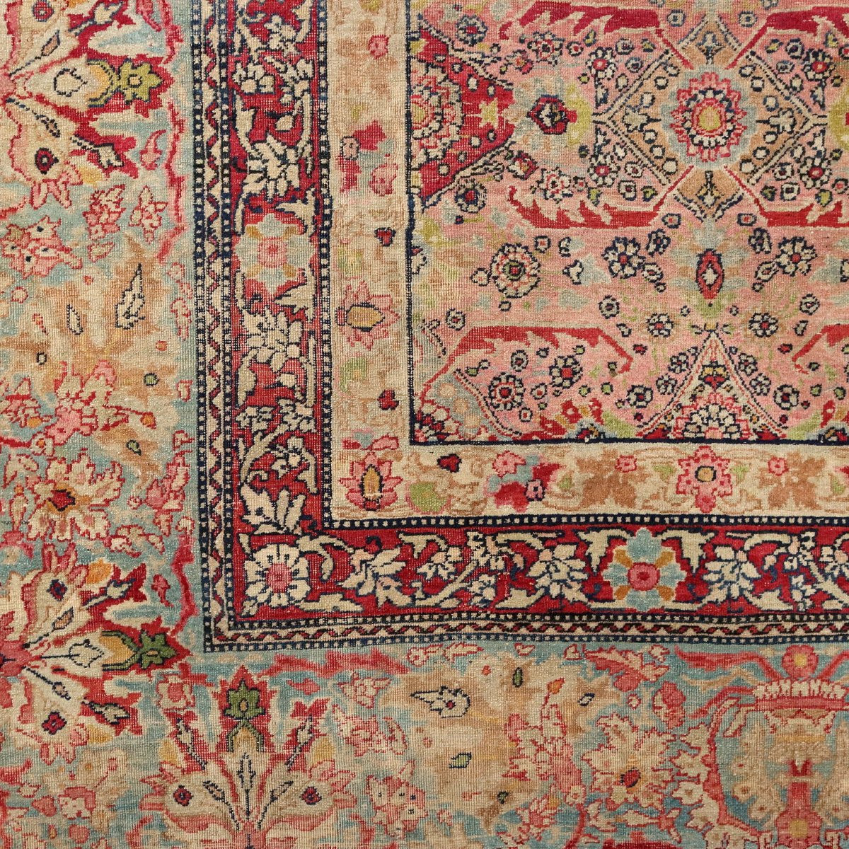 Antique Asian Carpet Cotton Wool Thin Knot 130 X 102 In-photo-1