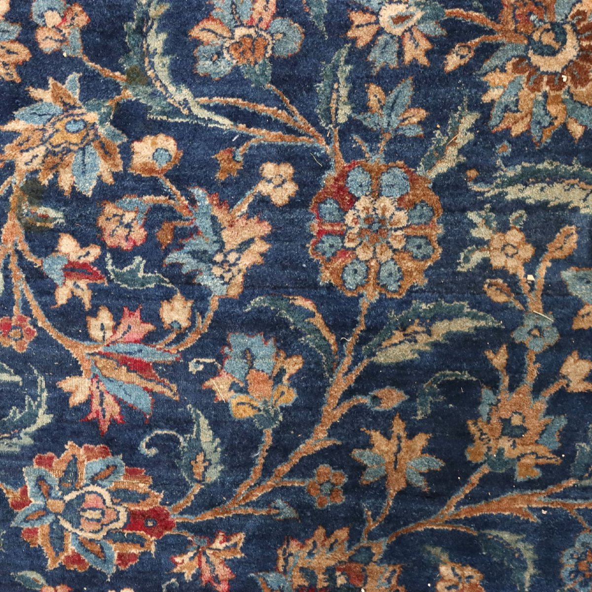Antique Mashad Carpet Cotton Wool Thin Knot Iran 224 X 138 In-photo-2