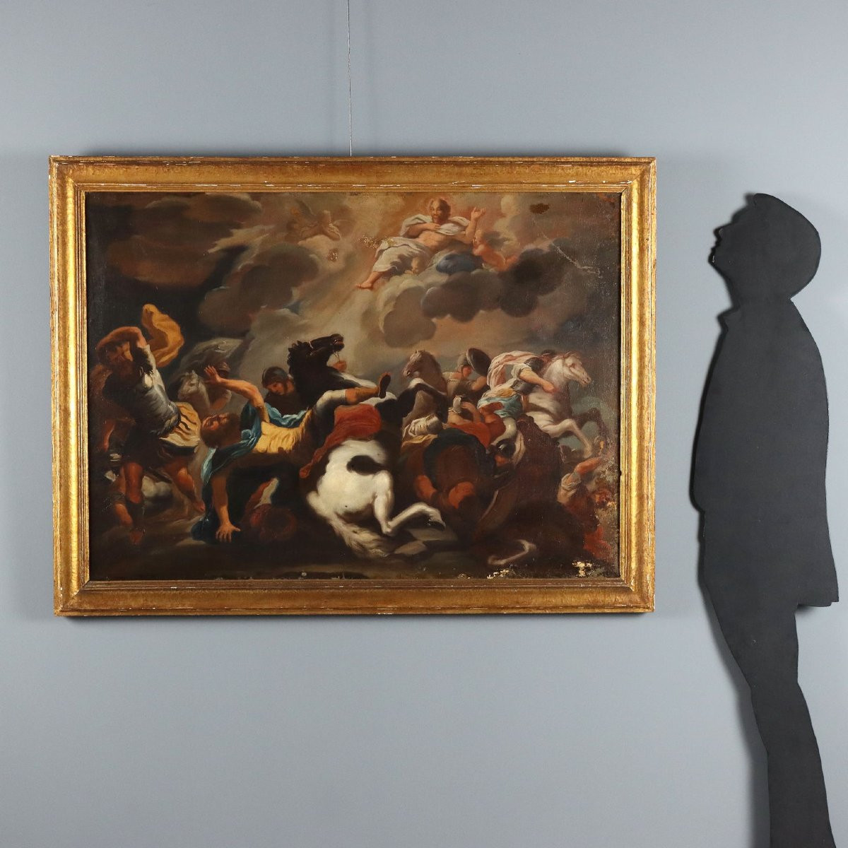 La Conversion de Saint Paul Tableau Ancien École de Luca Giordano XVIIe Siècle-photo-2