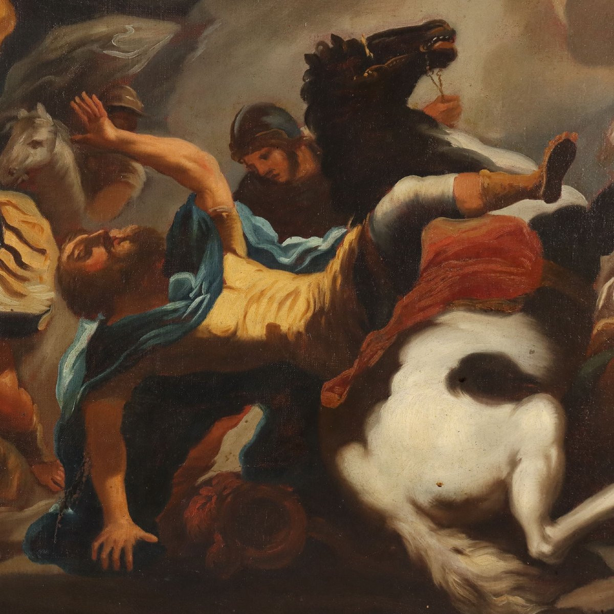 La Conversion de Saint Paul Tableau Ancien École de Luca Giordano XVIIe Siècle-photo-4