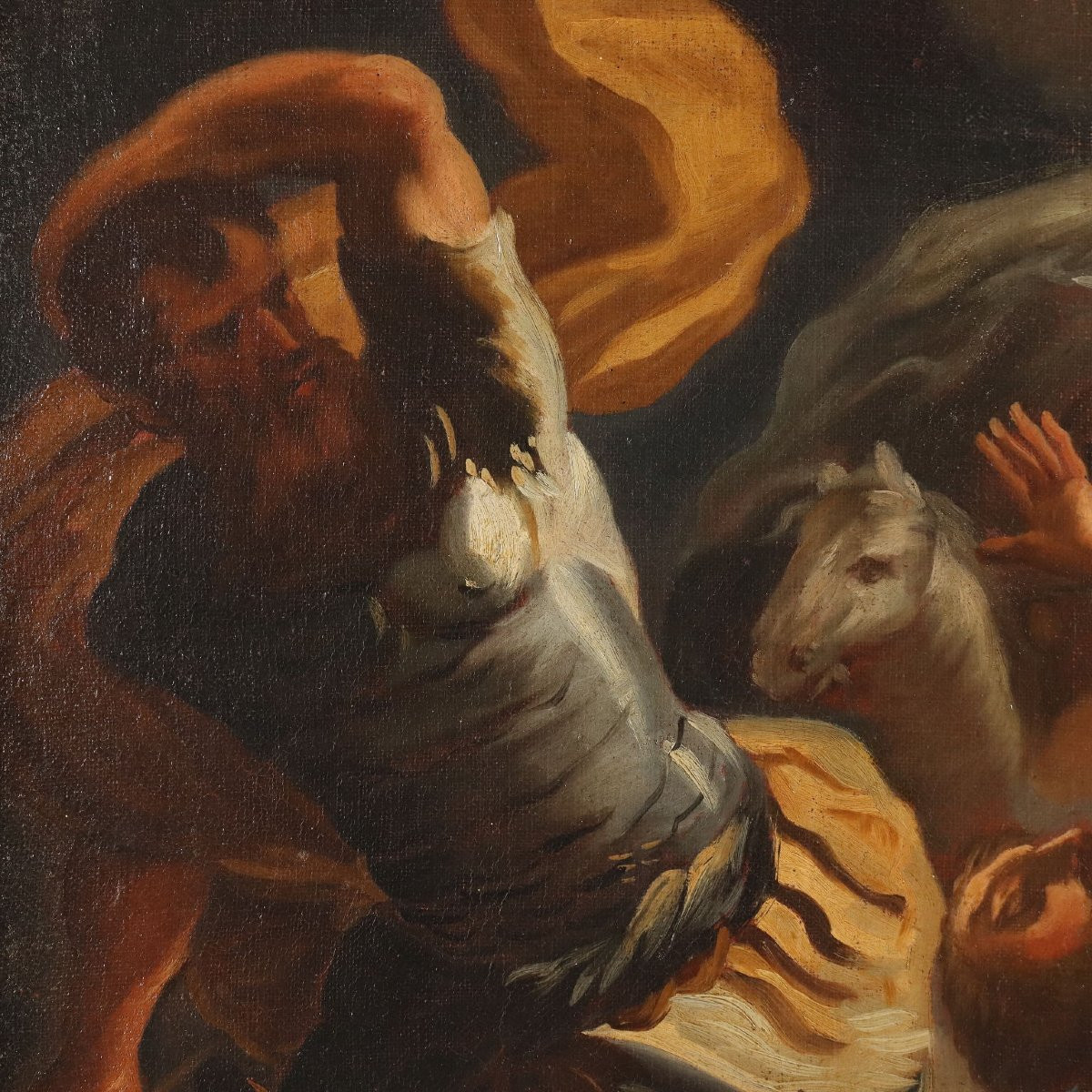 La Conversion de Saint Paul Tableau Ancien École de Luca Giordano XVIIe Siècle-photo-2