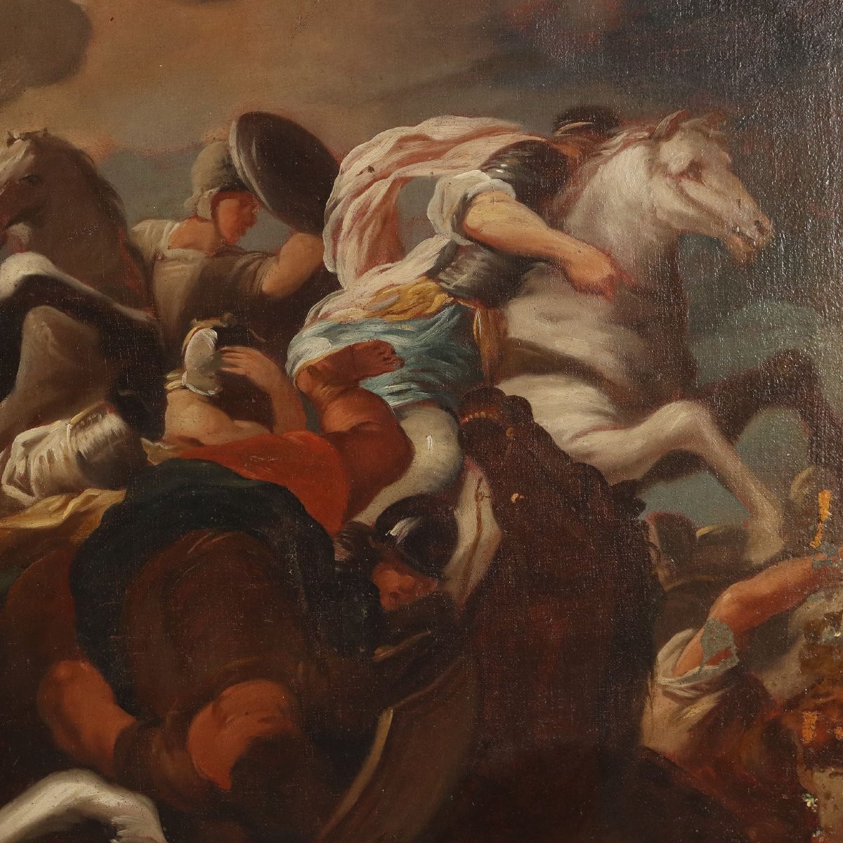 La Conversion de Saint Paul Tableau Ancien École de Luca Giordano XVIIe Siècle-photo-3