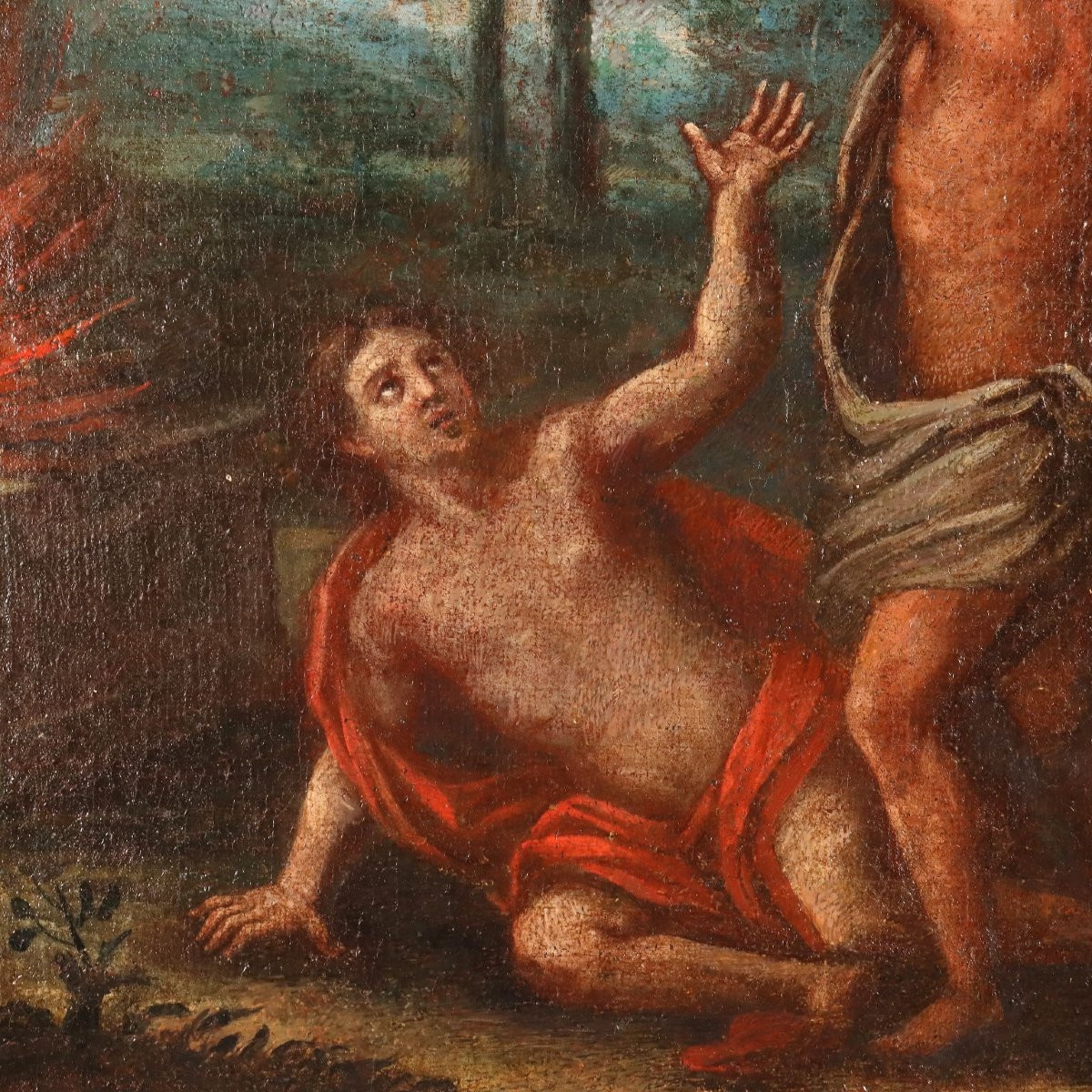 Cain And Abel Antique Painting Northern Europe XVII-xviii Century-photo-1