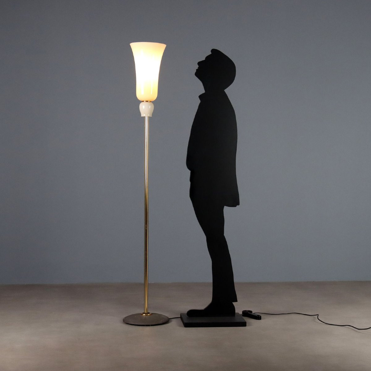 Lampe Venini Anni30 Métal Verre Design Italie des Années 1990-photo-2