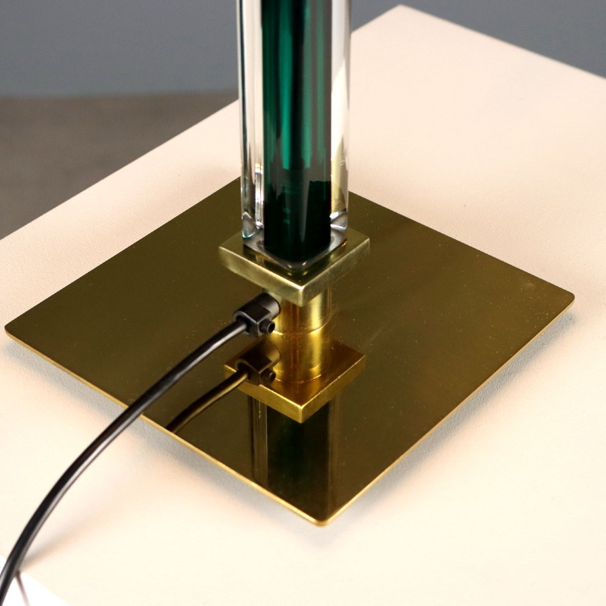 Venini Belboi Lamp Metal Murano Glass Design Italy 1980s-photo-6
