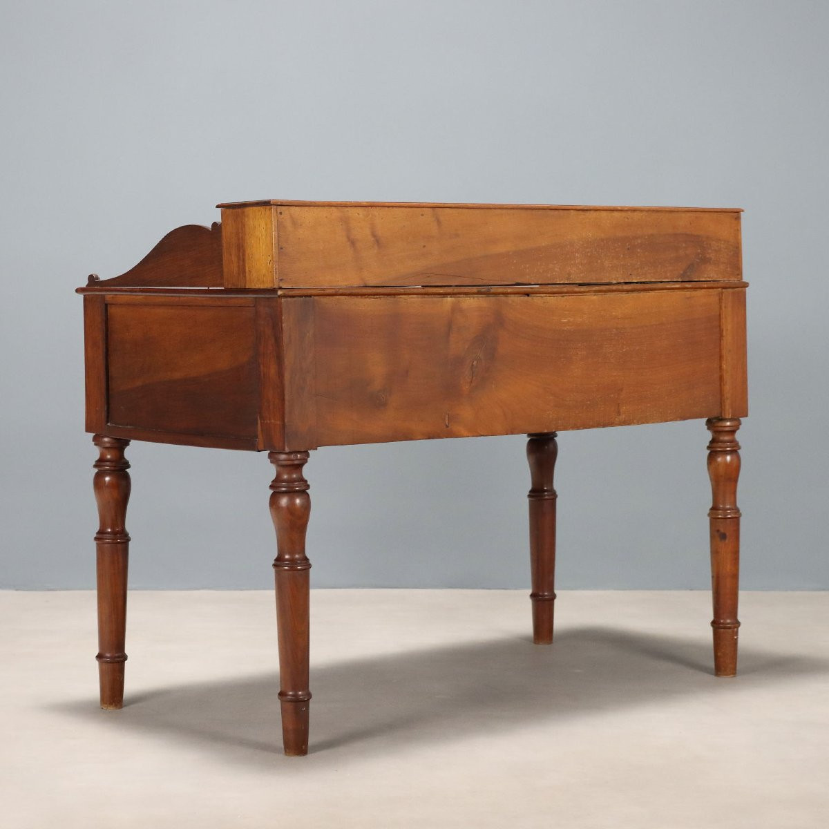 Antique Writing Desk Walnut 7 Drawers Italy XIX Century-photo-5