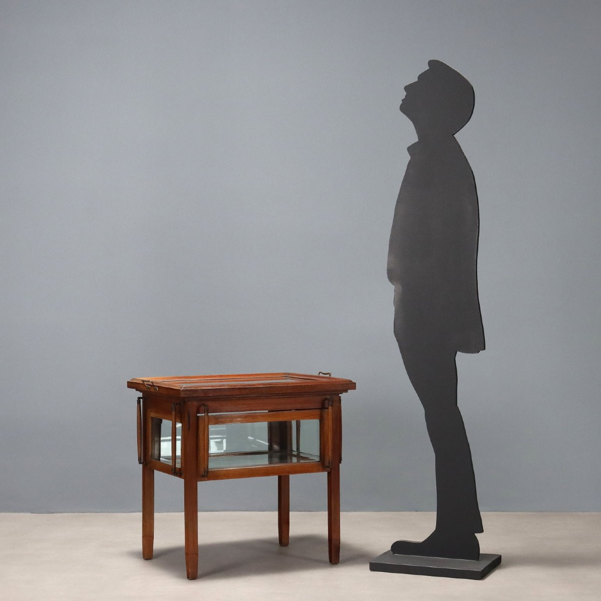 Table pour Exposition Ancienne Acajou Verre Bronze Italie XIXe Siècle-photo-2