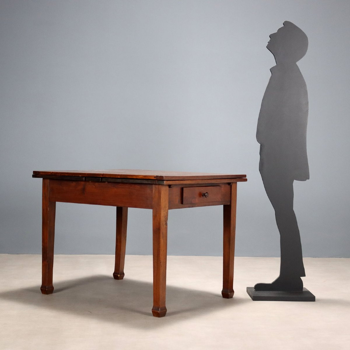 Antique Extendable Table Fir Beech Painted Walnut XIX Century-photo-2