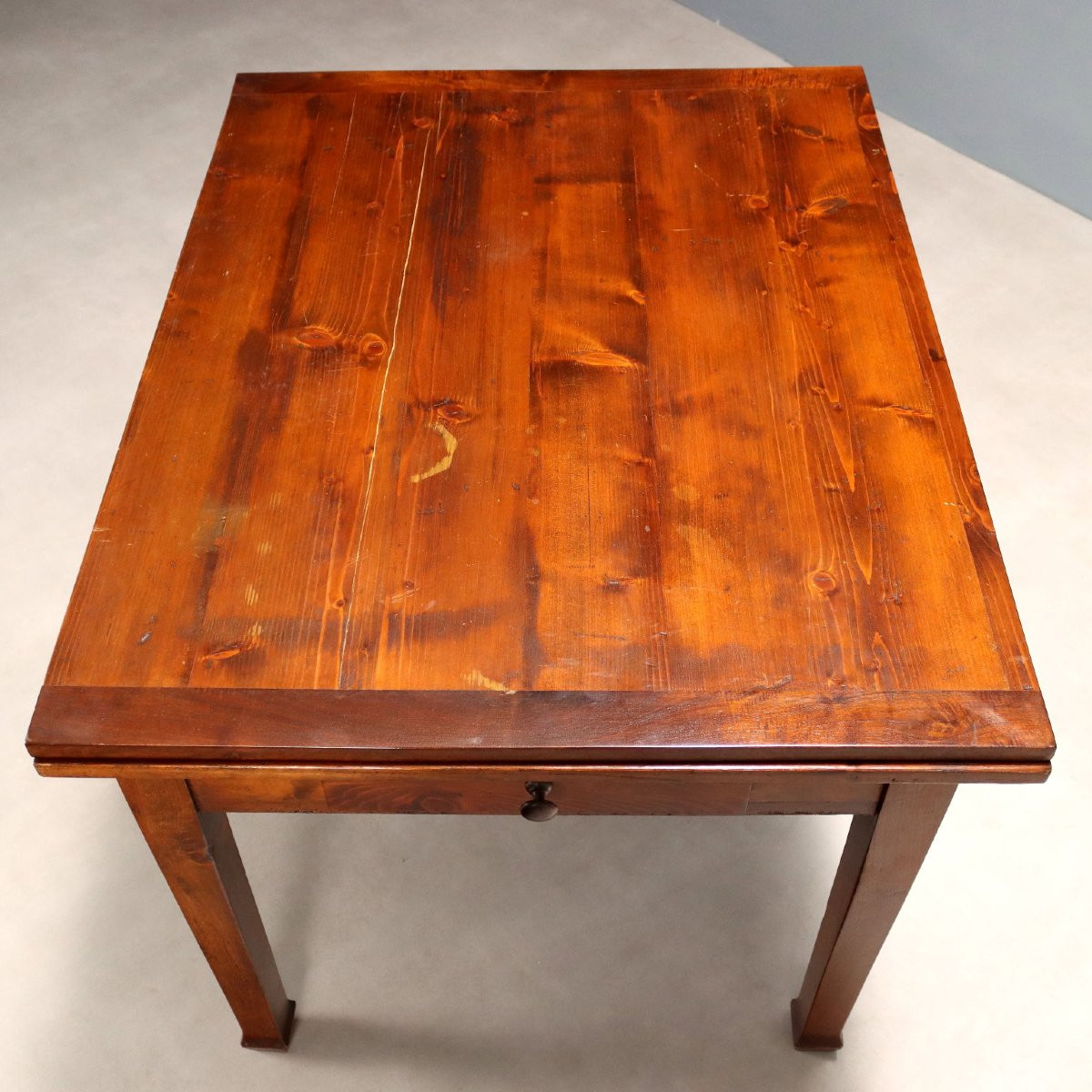 Antique Extendable Table Fir Beech Painted Walnut XIX Century-photo-3