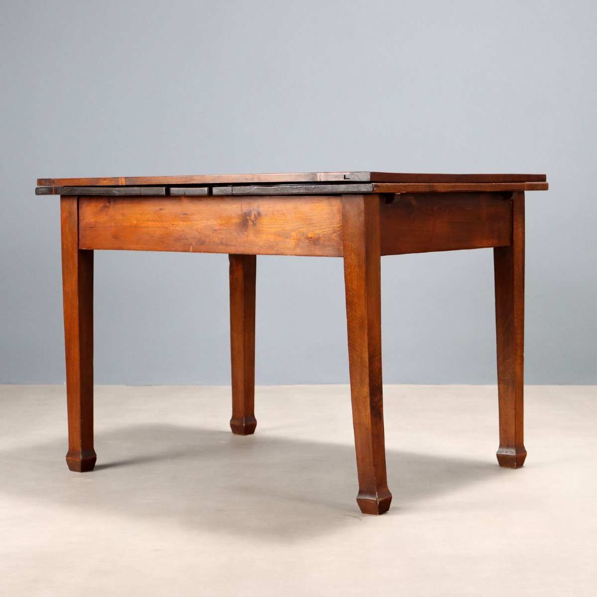 Antique Extendable Table Fir Beech Painted Walnut XIX Century-photo-5
