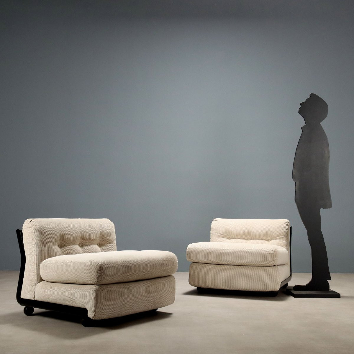 B&b Amanta Armchairs Design Mario Bellini Cloth Italy 1970s-photo-2