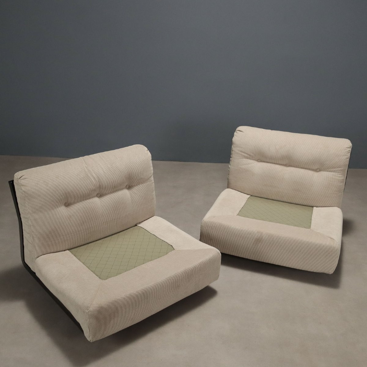 B&b Amanta Armchairs Design Mario Bellini Cloth Italy 1970s-photo-2