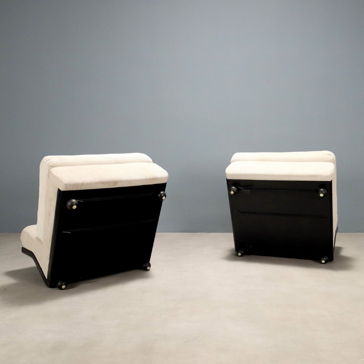 B&b Amanta Armchairs Design Mario Bellini Cloth Italy 1970s-photo-4