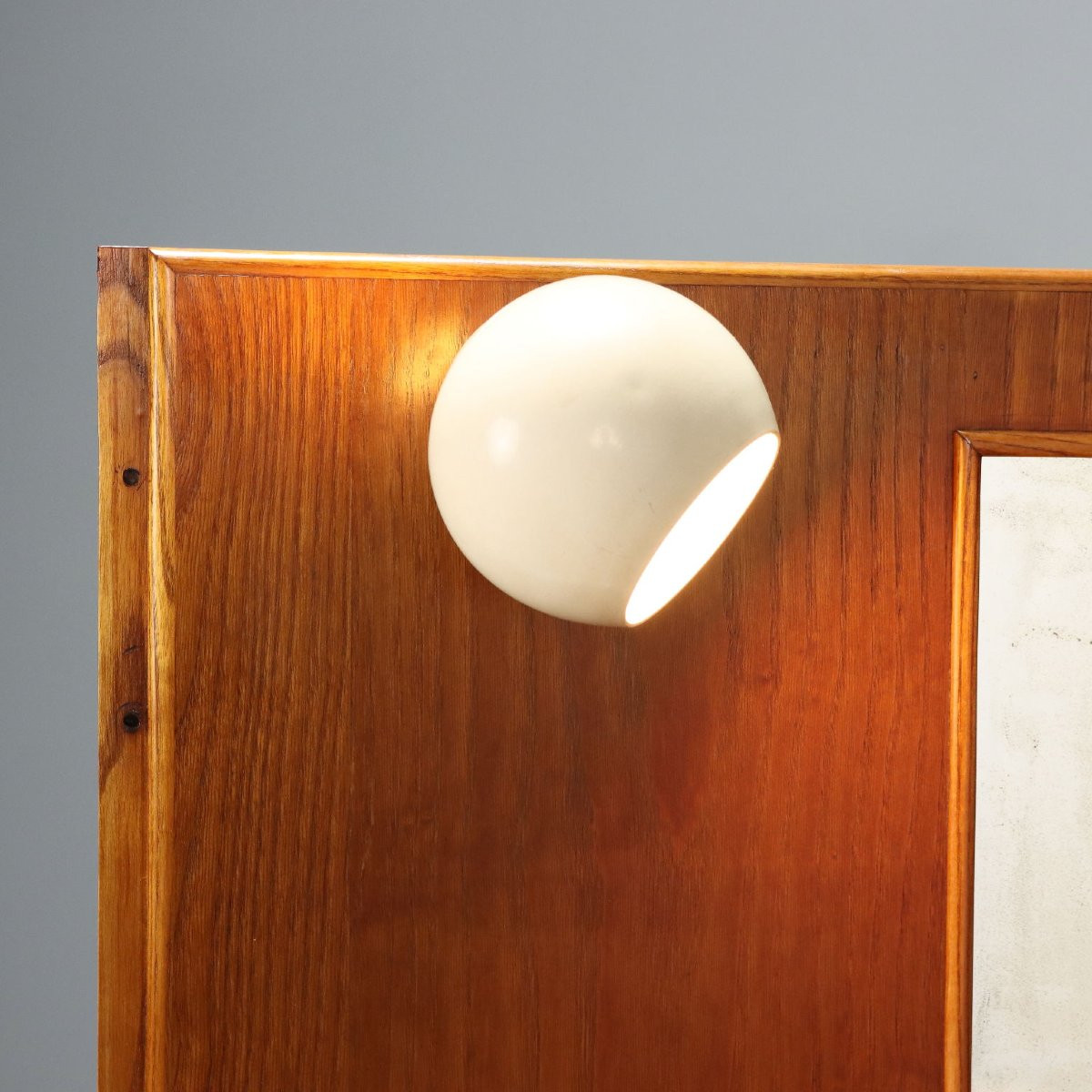 Coiffeuse Vintage Design Plaquée en Chêne avec Miroir Années 50-photo-1