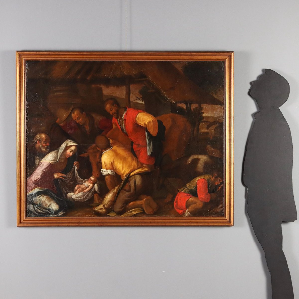 Tableau Ancien Disciple de Jacopo da Bassano Bergèrs XVIIe Siècle Original-photo-2