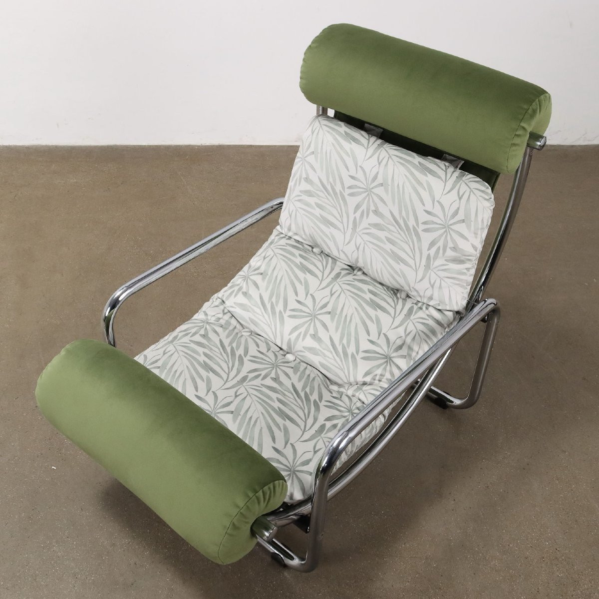 Vintage 1960s Jungle Collection Velvet Armchair Italy Collectors Restored-photo-3