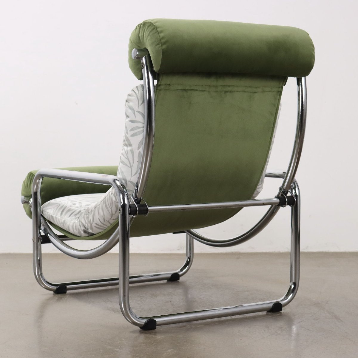 Vintage 1960s Jungle Collection Velvet Armchair Italy Collectors Restored-photo-4