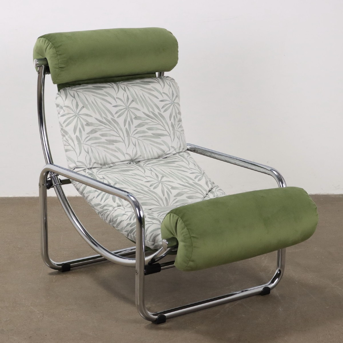Vintage 1960s Jungle Collection Velvet Armchair Italy Collectors Restored