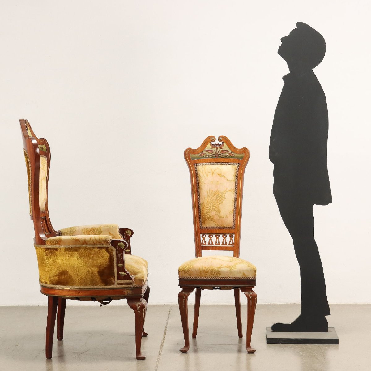 Groupe de Chaises et Fauteuils Anciens Art Nouveau Acajou XIXe Siècle-photo-2