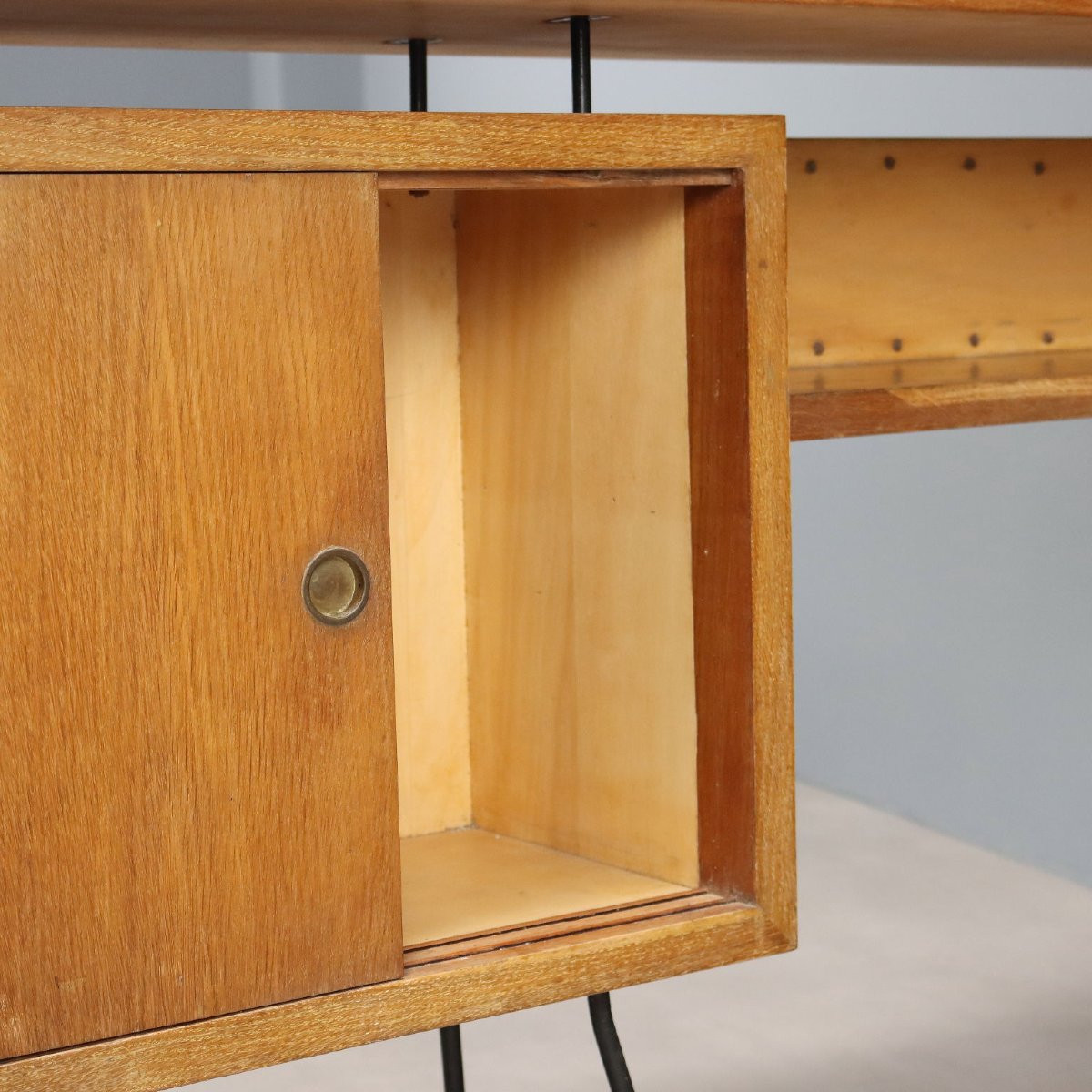 Vintage Corner Cabinet Design Marco Zanuso Oak Italy 1950s Original-photo-4