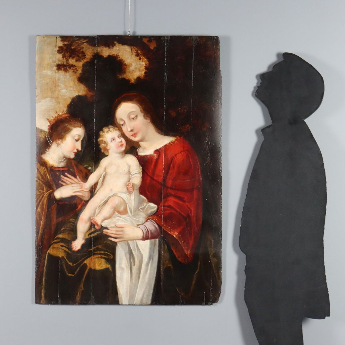 Antique Painting The Mystical Marriage Of St. Catherine XVI Century Original-photo-2