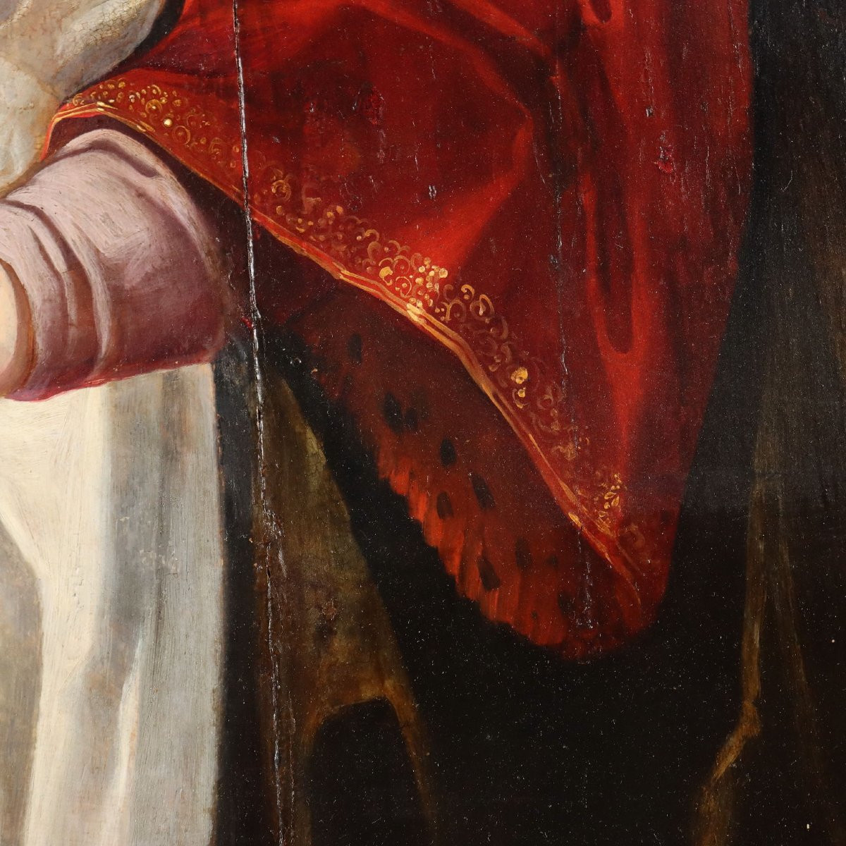 Antique Painting The Mystical Marriage Of St. Catherine XVI Century Original-photo-4