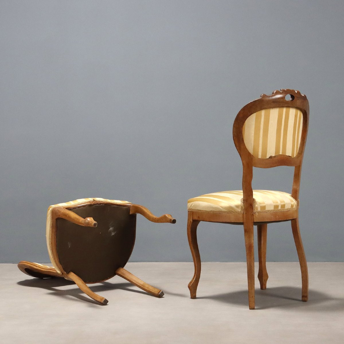 Group Of 4 Louis Philippe Chairs Italy, Late XIX Century-photo-4