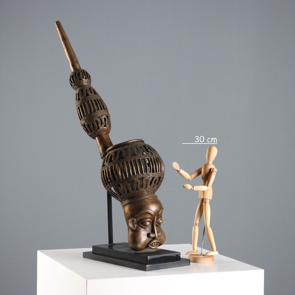 Pipe Royale Bronze Art Bamun Cameroun Afrique du XXe Siècle-photo-2