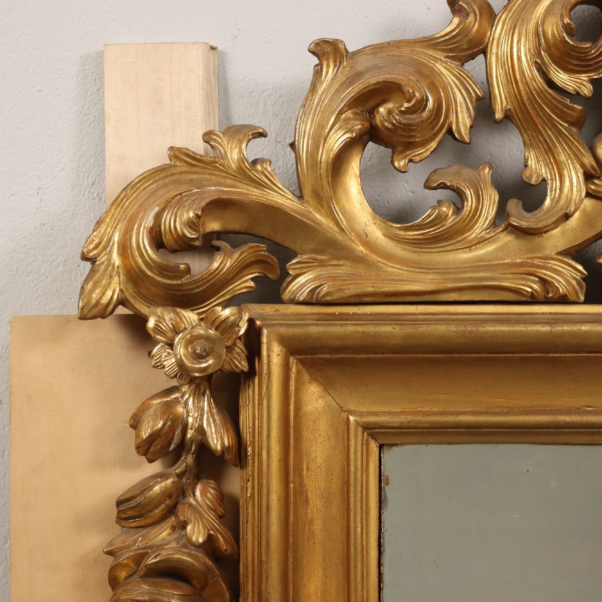 Ancient Eclectic Mirror Gilded Wood Italy XIX Century Framed-photo-4