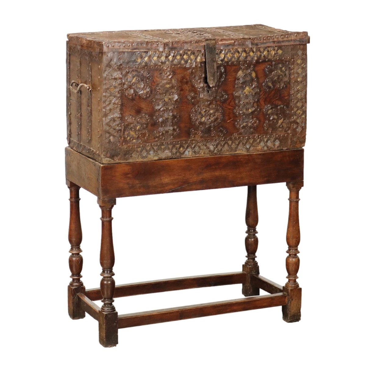 Neo-renaissance Style Trunk Wrought Iron Italy XIX Century