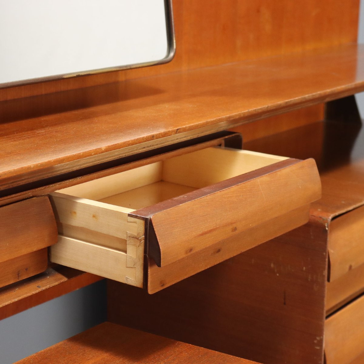 Vintage Vanity Table With Mirror And Stool Design Italy 1960s-photo-2