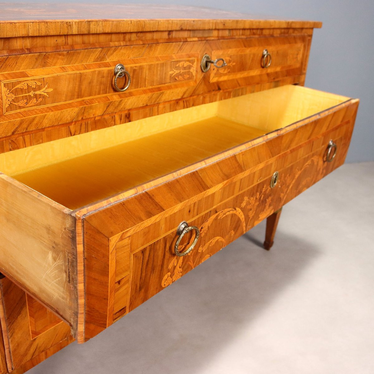 Antique Chest Of Drawers Neoclassical Walnut Italy XVIII Century-photo-2