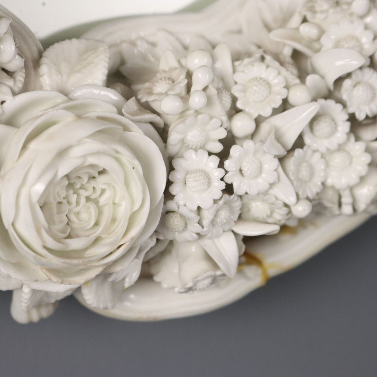 Antique Venetian Mirror White Glass Decorations XIX Century-photo-2